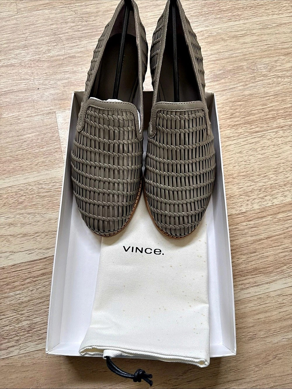 Vince Jonah-LT Woven Slip-On Loafers Gray & Brown US 8.5 M